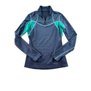 Patagonia Capilene Midweight Zip Neck Pullover Womens XS Blue Performance
